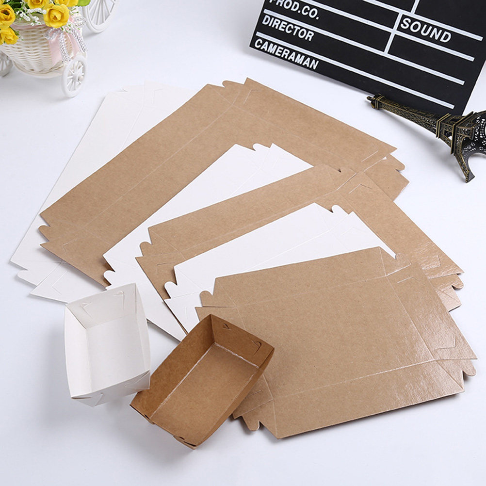Food Packed Snacks - 30Pcs Boat Shaped Disposable Packing Box