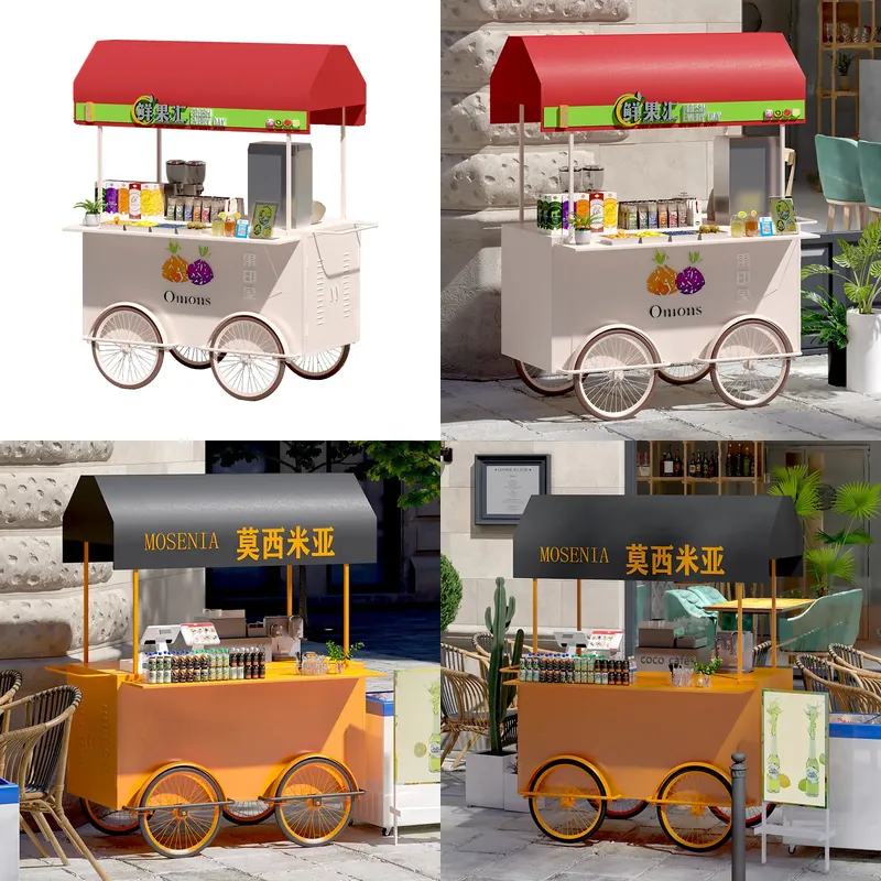 Snacks Food Stall - Portable Wrought Iron Food Cart European
