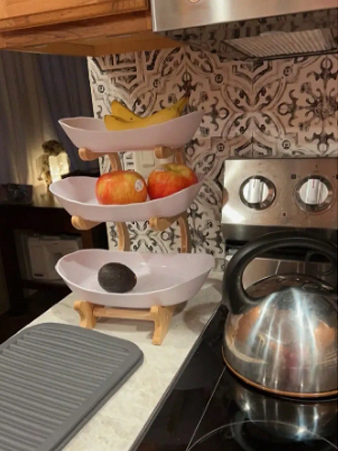 Luxury 3-Tier Wooden Fruit Bas - Snacks Food Gift Baskets ulasan dan harga