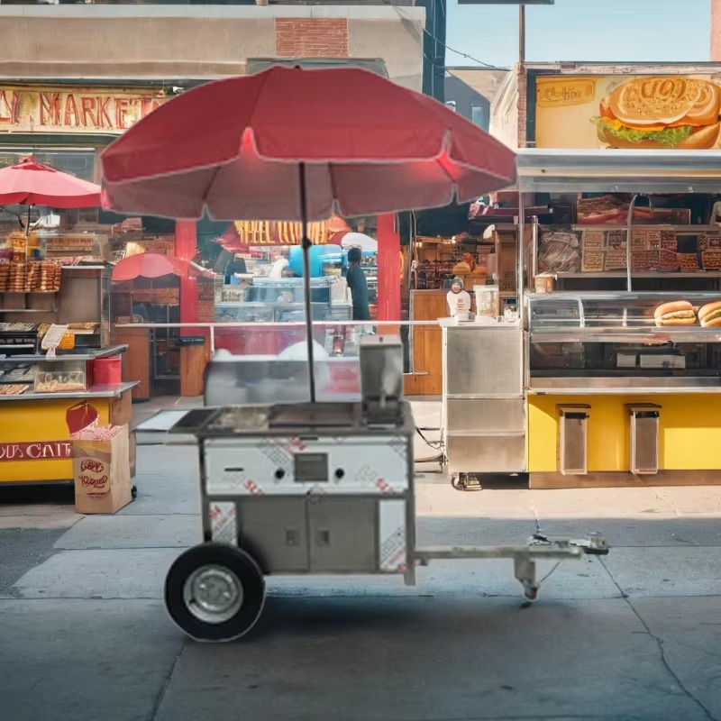 Compact Mobile Snack Food Cart - Snacks Food Stall ulasan dan harga