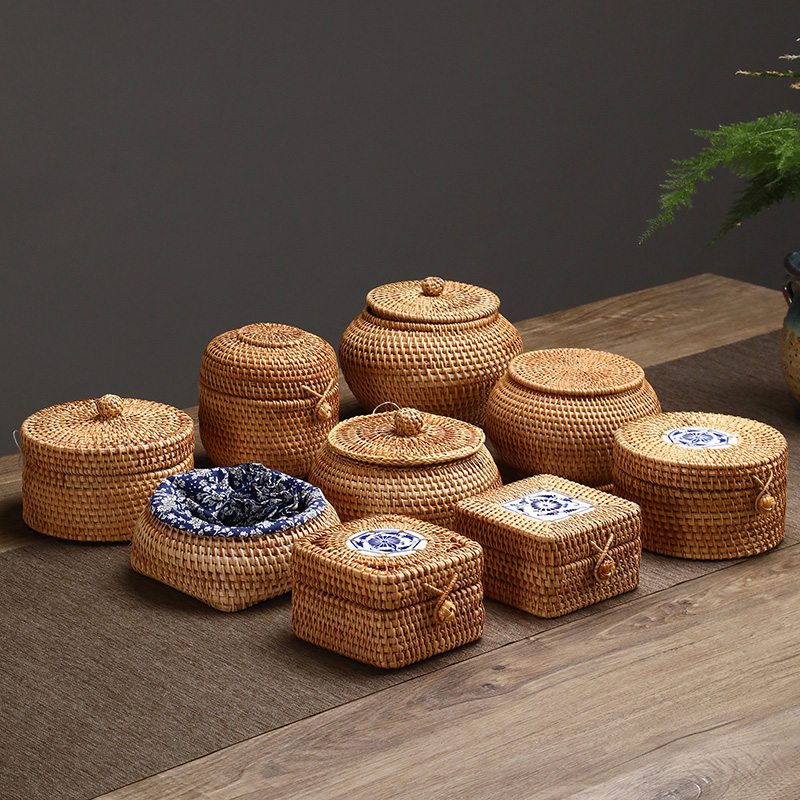 Handwoven Rattan Storage Box W - Food Snacks In Japan ulasan dan harga