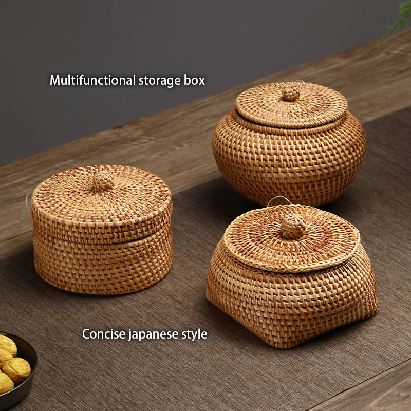 Handwoven Rattan Storage Box W - Food Snacks In Japan ulasan dan harga