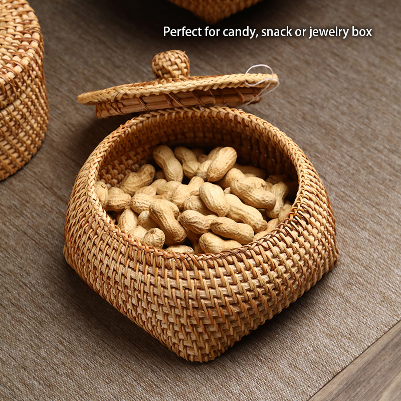 Handwoven Rattan Storage Box W - Food Snacks In Japan ulasan dan harga