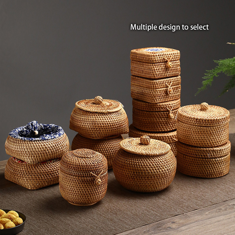 Handwoven Rattan Storage Box W - Food Snacks In Japan ulasan dan harga
