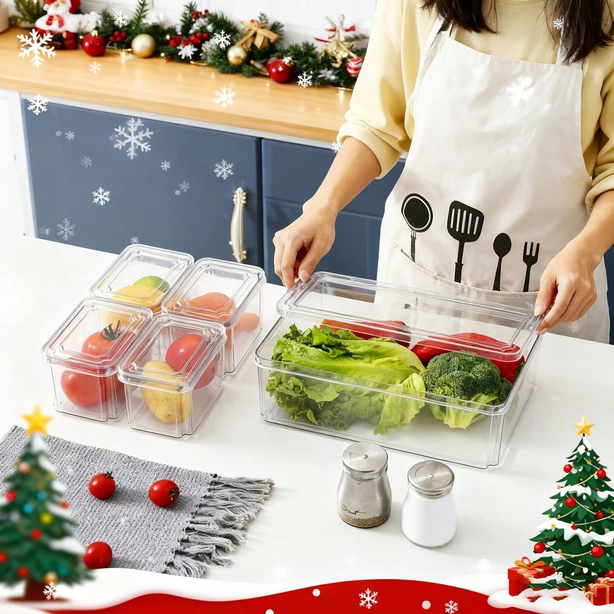 7/14 Pack Stackable Fridge Org - Food Packed Snacks ulasan dan harga