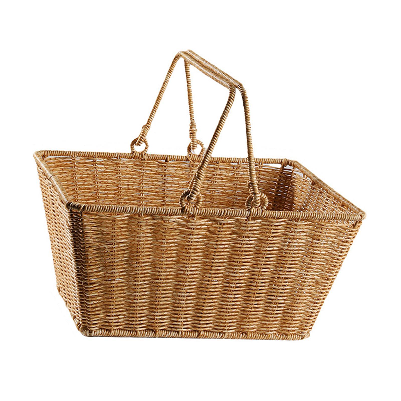 Picnic Storage Basket with Han - Snacks Food Gift Baskets ulasan dan harga