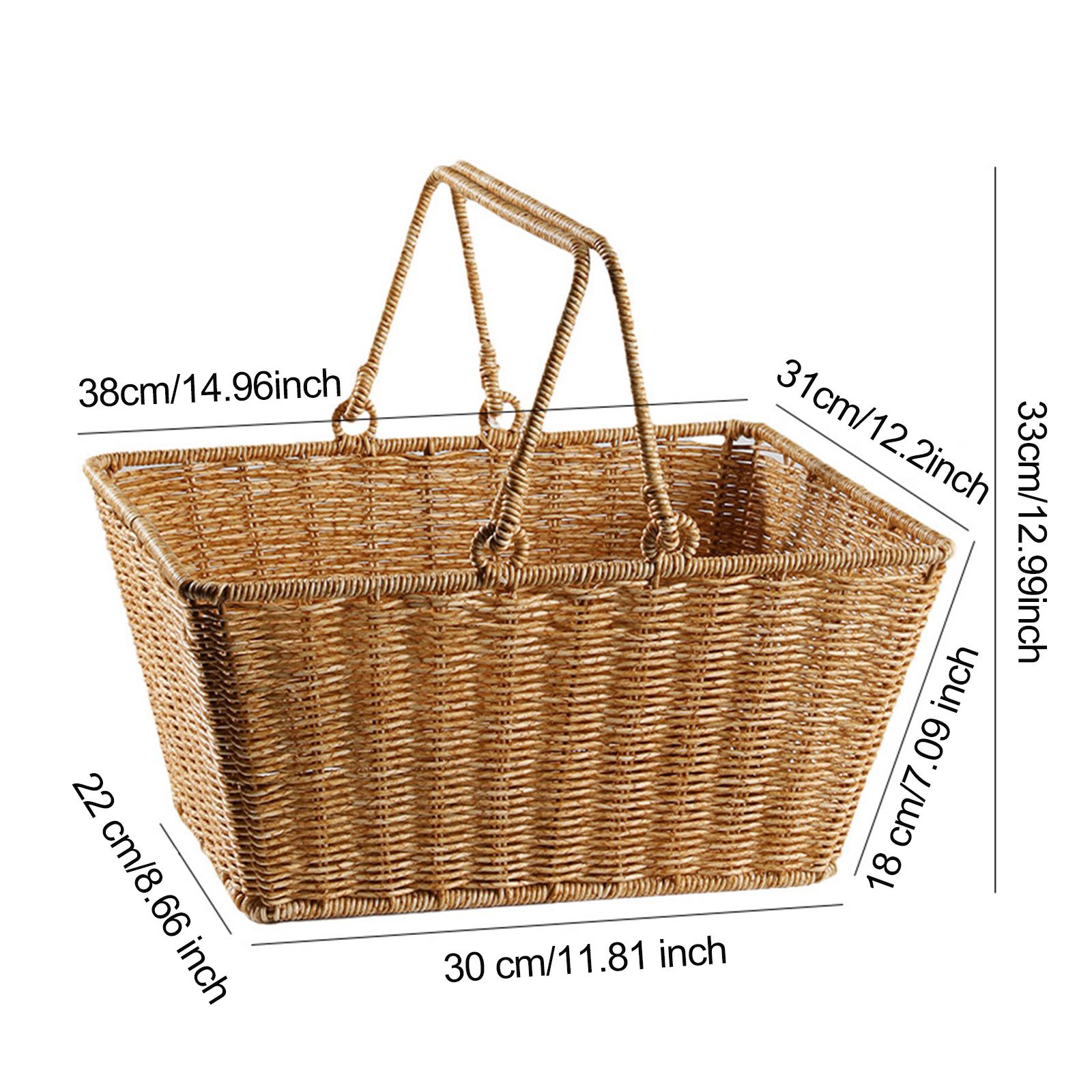 Picnic Storage Basket with Han - Snacks Food Gift Baskets ulasan dan harga