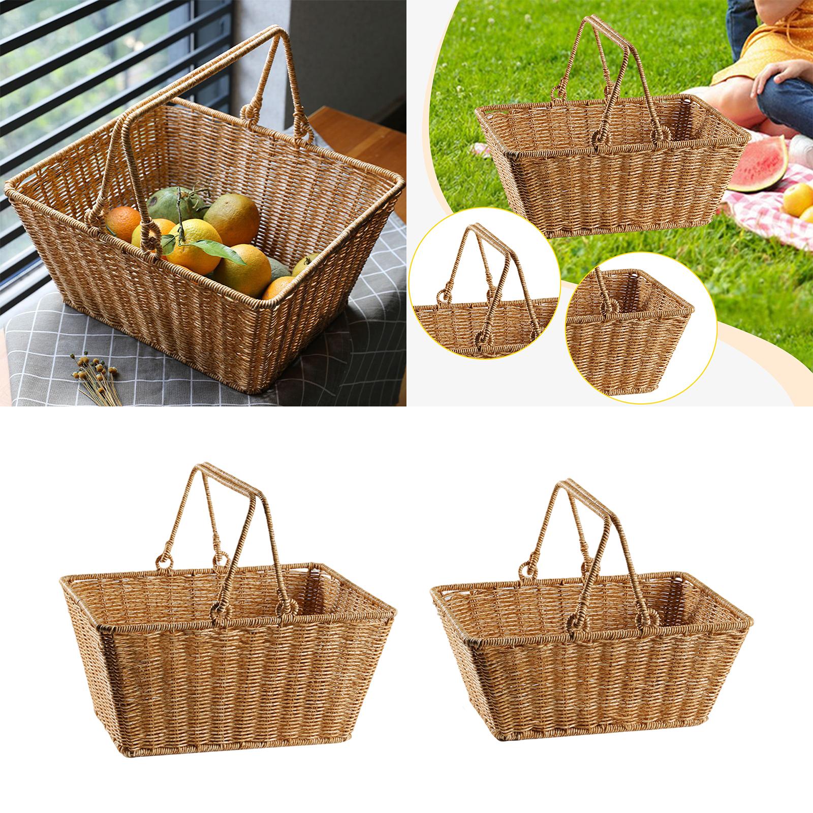 Picnic Storage Basket with Han - Snacks Food Gift Baskets ulasan dan harga