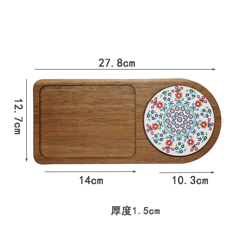 Acacia Wood Tea Tray Food Oval - Food Snacks In Japan ulasan dan harga