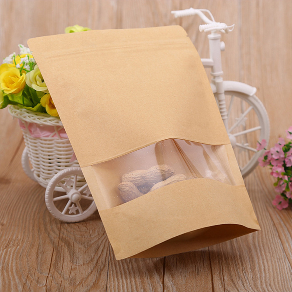 50Pcs Food Grade Kraft Stand U - Food Snack ulasan dan harga