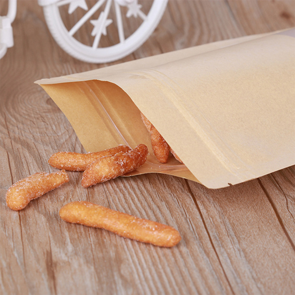 50Pcs Food Grade Kraft Stand U - Food Snack ulasan dan harga