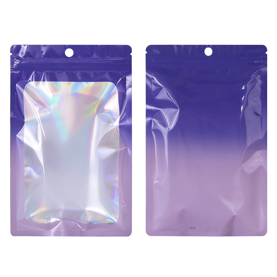 Holographic Color Square Zippe - Food Packed Snacks ulasan dan harga