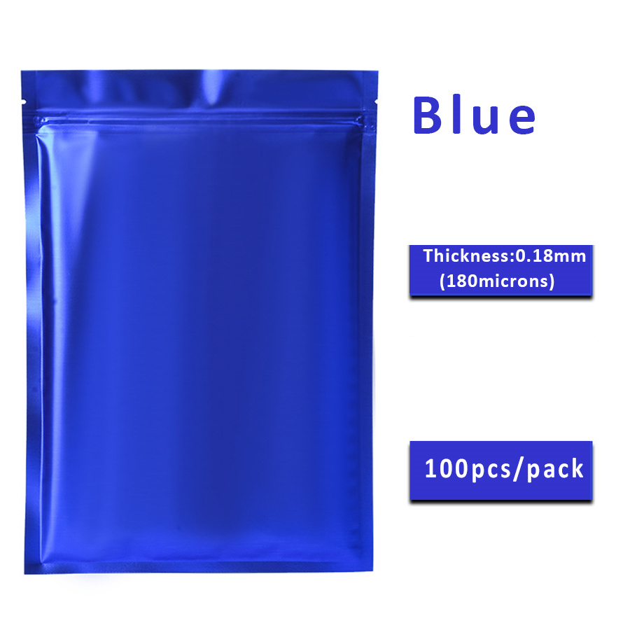100pcs Matte Blue Foil Zipper  - Food Snack ulasan dan harga