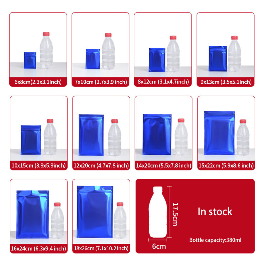 100pcs Matte Blue Foil Zipper  - Food Snack ulasan dan harga