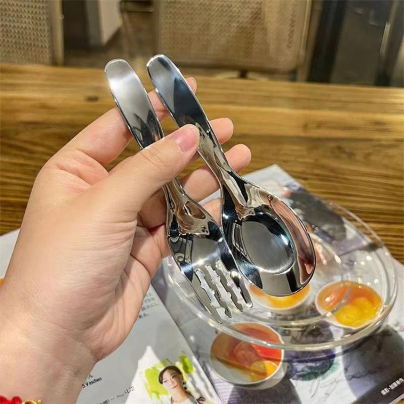 Compact Stainless Spoon And Fo - Food And Snacks Ideas ulasan dan harga