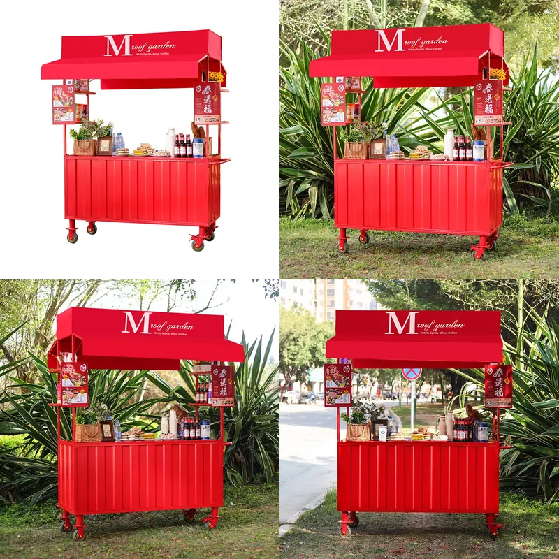 Wrought Iron Food Cart Outdoor - Snacks Food Stall ulasan dan harga