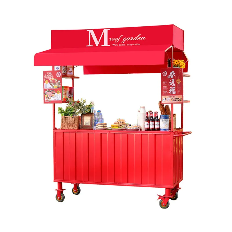 Wrought Iron Food Cart Outdoor - Snacks Food Stall ulasan dan harga
