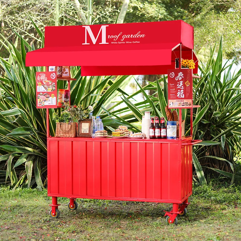 Wrought Iron Food Cart Outdoor - Snacks Food Stall ulasan dan harga