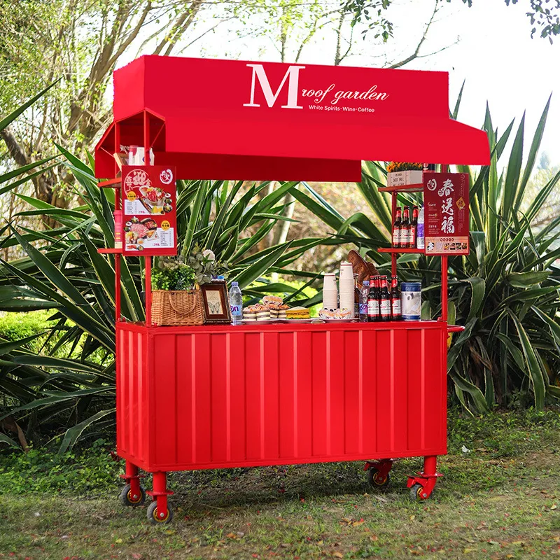 Wrought Iron Food Cart Outdoor - Snacks Food Stall ulasan dan harga
