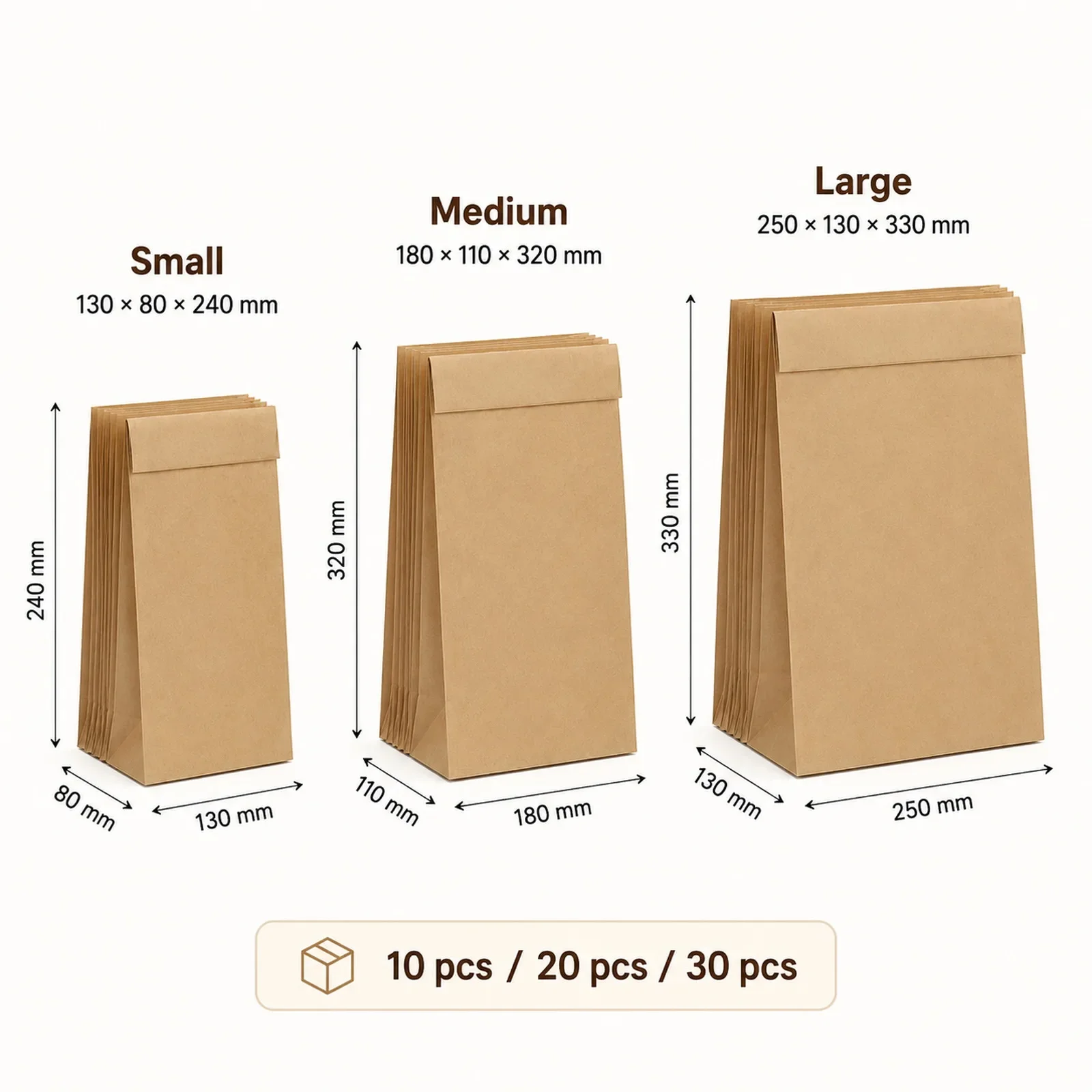 10-30Pcs Small Brown Kraft Pap - Food Snacks Gifts ulasan dan harga