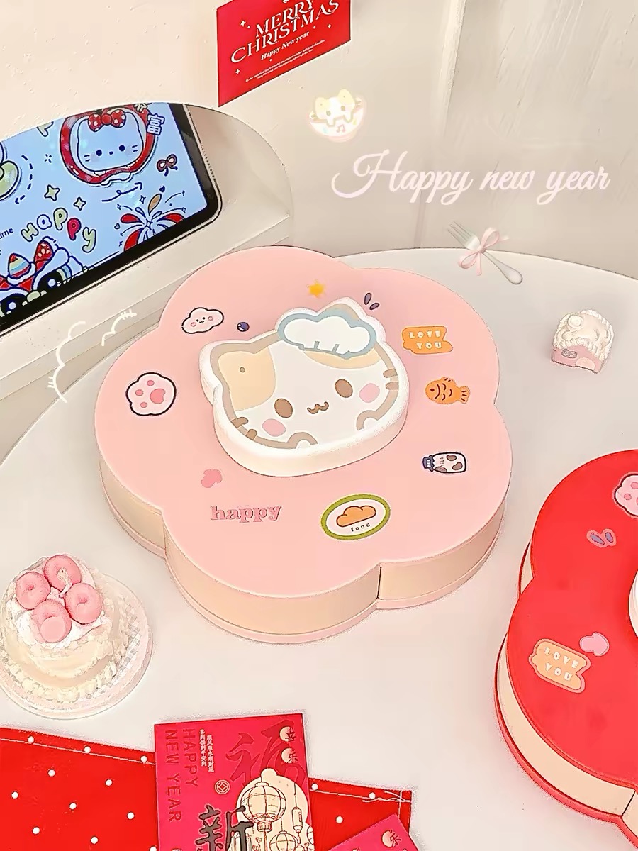 Rotatable Cute Cartoon Divided - Food Good Snacks ulasan dan harga